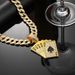 Thick buckle Cuban necklace environmentally friendly alloy hip hop playing cards handsome hiphop American chain_ipsvogv.com