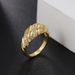 Popular twisted croissant ring female ins cold style gold plated zircon ring can be stacked_ipsvogv.com