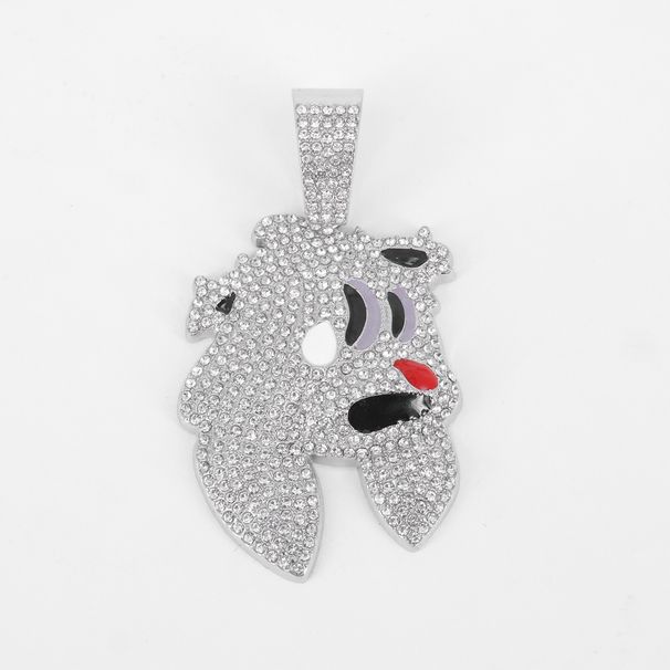 Unisex Jewelry Fashion Personality Magic Hat Rabbit Head Pendant Necklace Men's High End Full Diamond Cuban Chain_ipsvogv.com