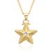 Hip Hop Star Pendant Necklace - 5-Point Gold Plated Copper Chain With Cubic Zirconia, Urban Streetwear Jewelry For Men_ipsvogv.com