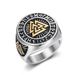 Men's Celtic Knot Viking Norse Triangle Symbol Valknut Ring_ipsvogv.com