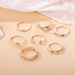 New Fashion Personalized Gold Snake Moon Hollow Dot Diamond Opening 7-piece Set Ring_ipsvogv.com
