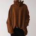 Women's Clothing Autumn and Winter Women's New Loose Casual Long Sleeve High Collar Pullover Solid Color Pocket Jacket Sweatshirt_ipsvogv.com