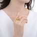 Unisex Version Of Rose Daisy Flower Ring Color Preserving Electroplating Hand Jewelry Opening Adjustable Ins Internet Celebrity Style_ipsvogv.com