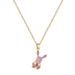 Steel 【 Titanium 】 Pink Rabbit Light Luxury Temperament Gorgeous Full Diamond Necklace Women's Versatile Collarbone 【 】_ipsvogv.com