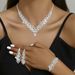 Women’s Jewelry Set Fashion Rhinestone Necklace Earrings Bracelet Three Piece Set Bridal Wedding Evening Party Accessories Necklace_ipsvogv.com