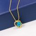 Blue Gorgeous Heart Shaped Necklace Female Element Crystal Love Clavicle Chain_ipsvogv.com