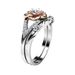 Sanjie Diamond Inlaid Flower New Jewelry Rose Shaped Women's Pair Ring Two Tone Handmade_ipsvogv.com