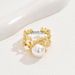 New niche style women's plain with personalized inlay of large pearls, high-end design and open ring_ipsvogv.com