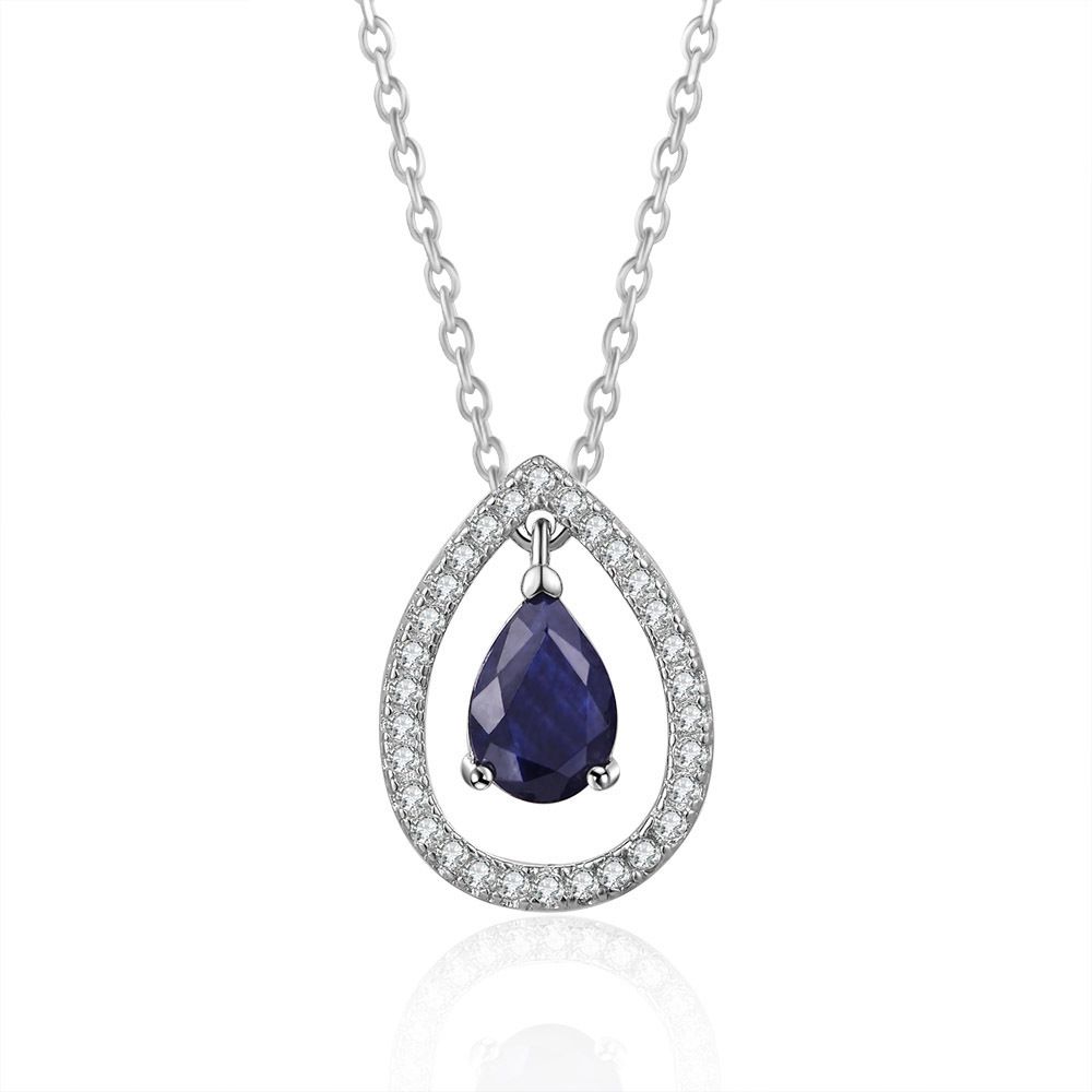Unisex fashion hollow teardrop shaped zircon pendant necklace female real gold plated jewelry_ipsvogv.com