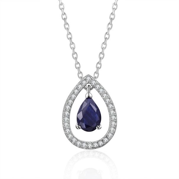 Unisex fashion hollow teardrop shaped zircon pendant necklace female real gold plated jewelry_ipsvogv.com