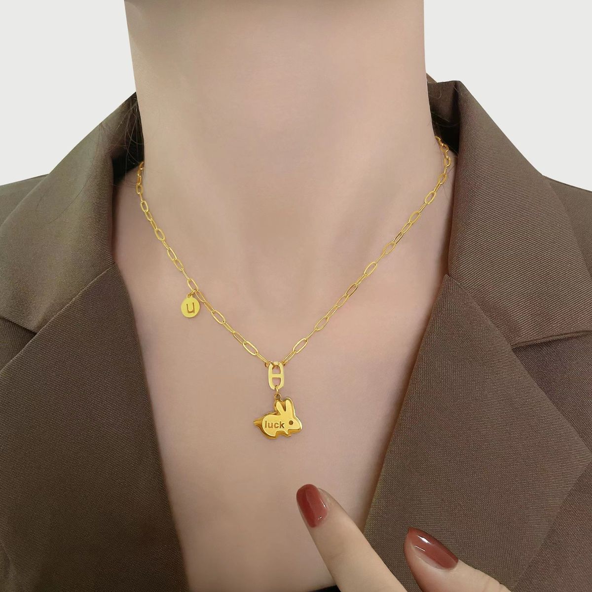 New Benmingnian luck Lucky Rich Rabbit Necklace Simple Women Light Luxury Money Rabbit Unmeasured Fashion Design_ipsvogv.com
