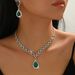 2025 Bride Wedding Banquet Full Diamond Flower Water Drop Set New Necklace Jewelry_ipsvogv.com