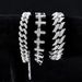 Exaggerated Personality Men's Hip-Hop Infinite Cross Chain Silver Cuban Bracelet Set_ipsvogv.com