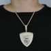 Men's Hip Hop Lion Head Shield Pendant Necklace With Diamond Accents, 60cm Rope Chain In Silver Or Gold, Bold Statement Jewelry For Trendy Outfits_ipsvogv.com