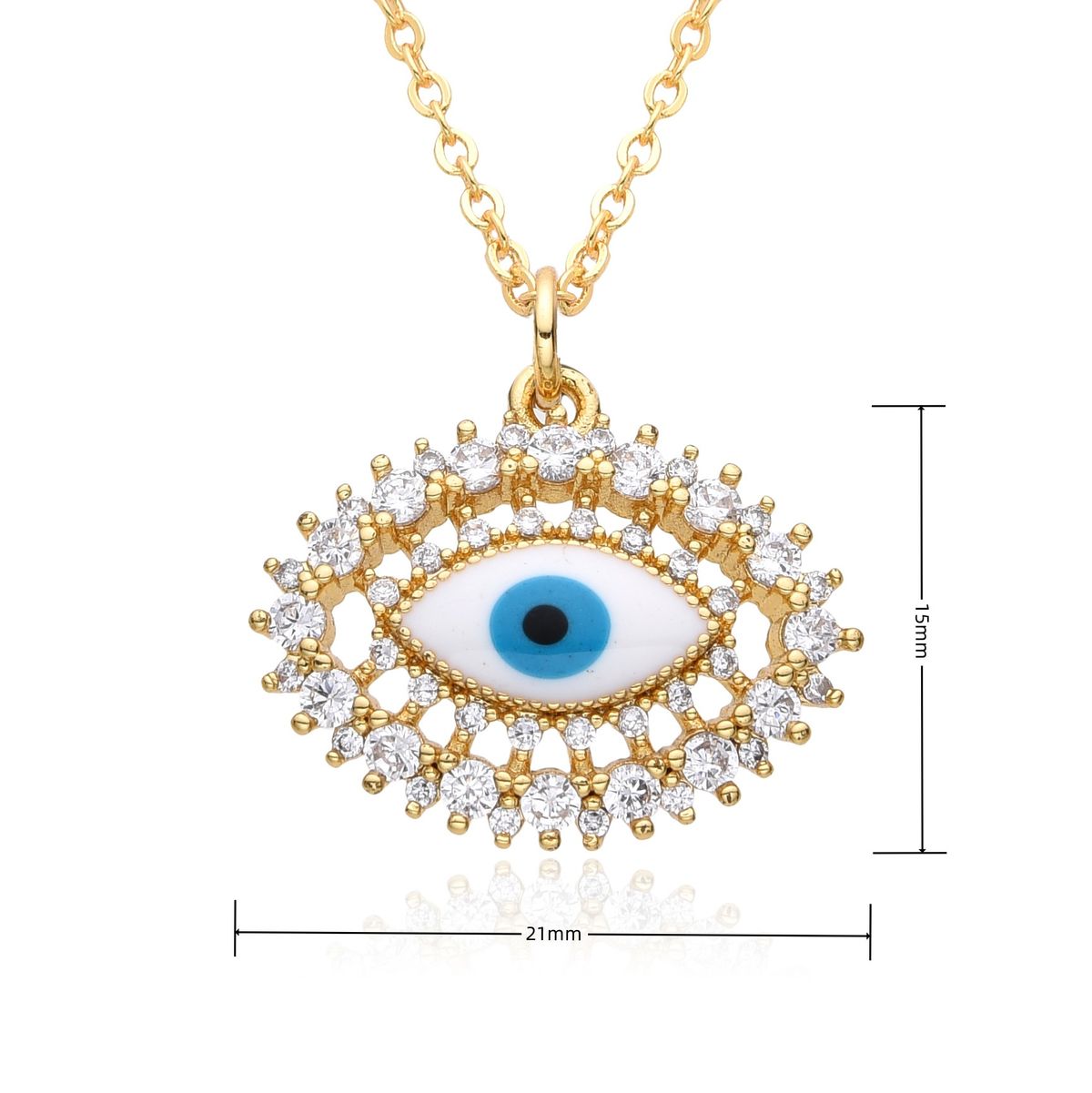Popular Jewelry Titanium Steel Clavicle Chain Colorful Zircon Eye Pendant Devil's Eye Necklace_ipsvogv.com