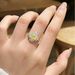 yellow Inlaid Luxury Zircon Light High-end Diamond Four Leaf Clover Ring With Fashionable Versatile Temperament, Temperament,_ipsvogv.com