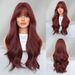 Net Red Wig Female Red Long Curly Hair Full Head Set With Bangs Wave Long Vacation Hair Wholesale Red Wigs_ipsvogv.com