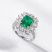 Retro diamond emerald green ring female S925 silver high carbon diamond finger ring necklace dual purpose_ipsvogv.com