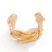 Metallic Texture Three-dimensional Leaf Opening Design With Liquid Pleated Cross Bracelet Bracelet_ipsvogv.com