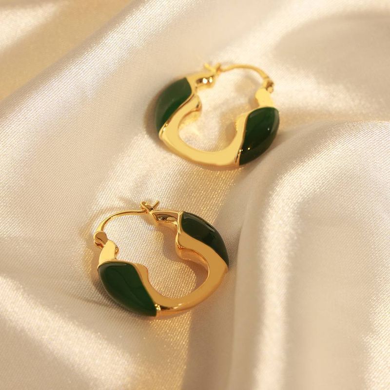Creative Sense Weight Color Glaze Niche Design Hollow U-shaped Buckle Trend Personality Ho Earrings_ipsvogv.com