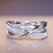 Cao Shi's New Simple And Personalized X-shaped Double Color Women's Zircon Copper Ring Jewelry_ipsvogv.com