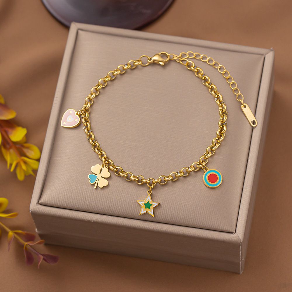 Stainless Steel Cuban Bracelet, New Turtle Flower Pendant, Small And Fashionable, Non Fading_ipsvogv.com