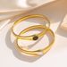 Retro high-grade black and white real shell oval stainless steel bracelet new fashion design open simple bracelet_ipsvogv.com