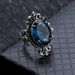 Cao Shifeng Royal New Exaggerated Blue Mirror Personalized Lace Ring_ipsvogv.com