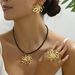 New Fashion Women's Earnail Index Finger Ring Set Hip Hop Rotating Flower Necklace Versatile Jewelry_ipsvogv.com