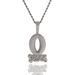 Hip Hop Trend Full Dia O BLOCK Zircon Letter Pendant Necklace For Men's Fashionable And Minimalist Jewelry_ipsvogv.com