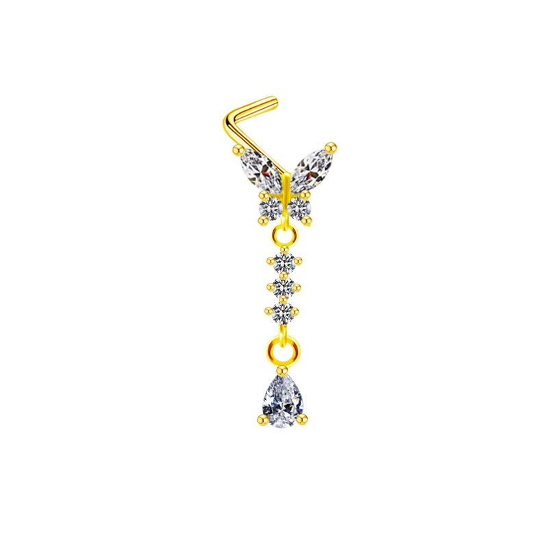 gatte European and American cross-border diamond heart-shaped nose nail moon five-star pendant nose nail piercing nose nail nose stud_ipsvogv.com