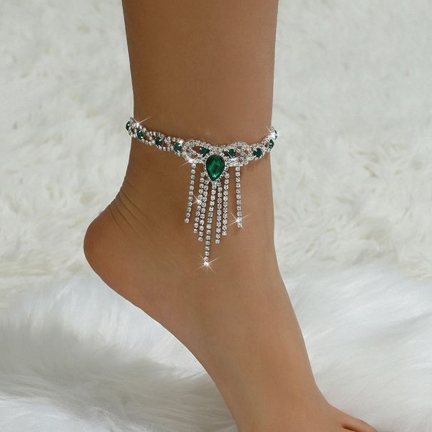 Unisex Hot Selling Sexy Fashion Popular Style Black Water Drop Tassel Rhinestone Anklet Female Ankle Full Diamond Jewelry Batch_ipsvogv.com