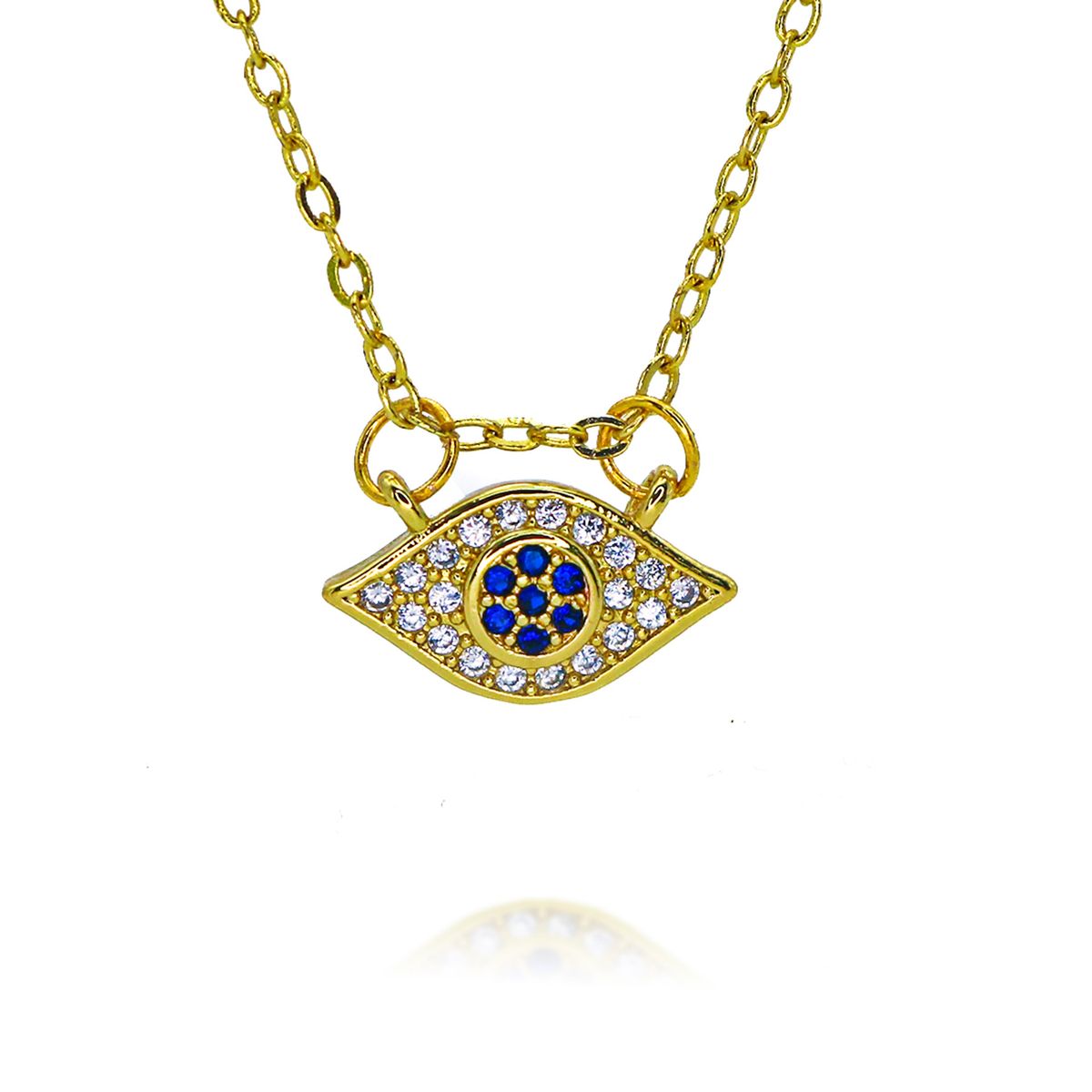 Copper Plated Real Gold Color Preserving Niche Creative Pendant Devil Eye Necklace Color Preserving Pendant Eye Zircon Necklace_ipsvogv.com