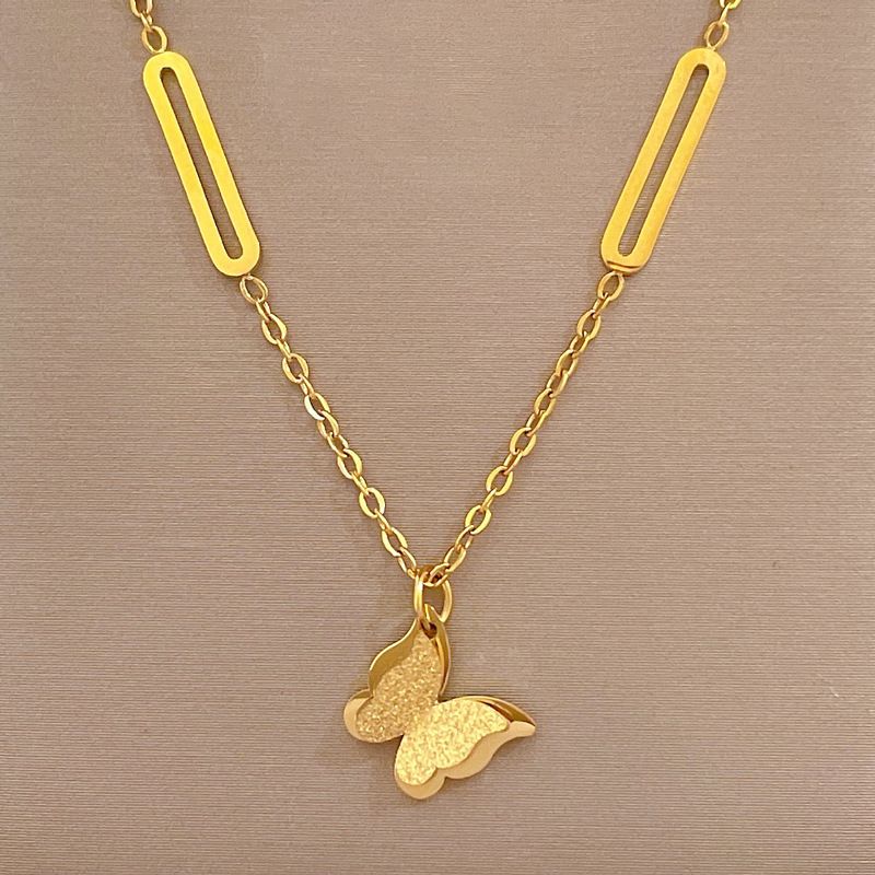 Full Body 【 Titanium Steel 】 Cold And Indifferent Butterfly Personality Extremely Simple Wind Furnace Genuine Gold 【 】_ipsvogv.com