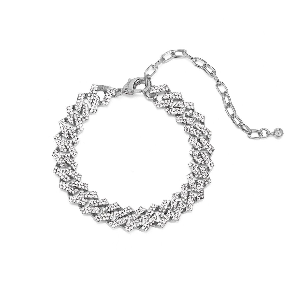 Diamond hip hop Cuban chain anklet jewelry hip hop style diamond single row diamond anklet Anklet_ipsvogv.com