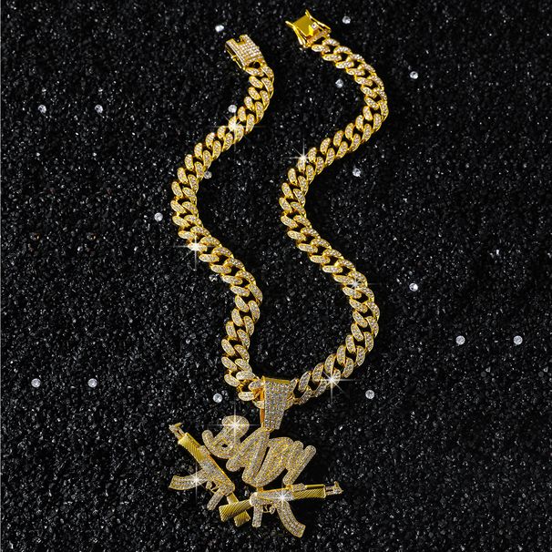 New Personalized Style Hip Hop Creative Double Gun Baby Pendant Necklace_ipsvogv.com