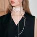 Multi-layered Layered Design Ballet Style Lace Trim Choker Sweet Versatile Scarf Ribbon Collarbone Necklace_ipsvogv.com