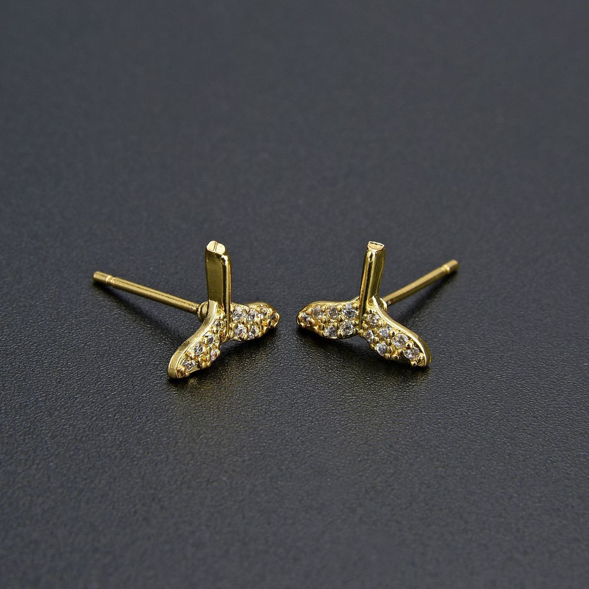 Women’s Jewelry Set Fashion Diamond Zircon Whale Tail Earrings Mermaid Tail Female Earrings Ins Style Net Red Style Spot_ipsvogv.com
