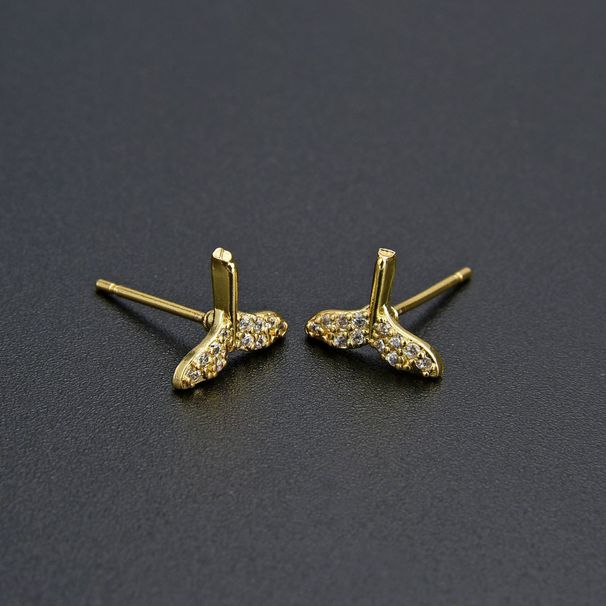 Women’s Jewelry Set Fashion Diamond Zircon Whale Tail Earrings Mermaid Tail Female Earrings Ins Style Net Red Style Spot_ipsvogv.com