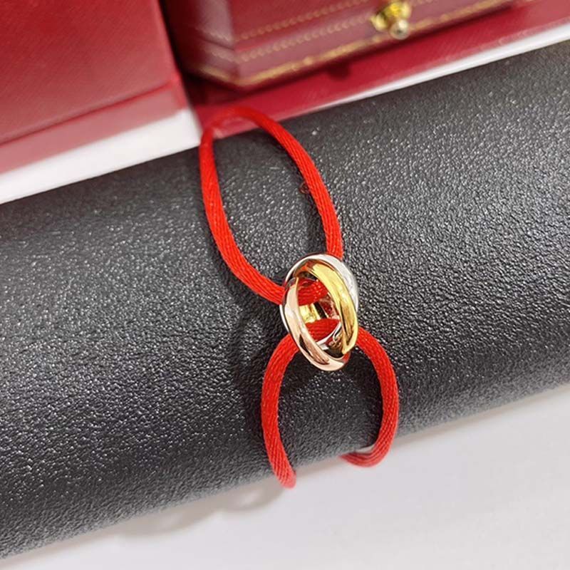 Man Woman Designer Gold Jewlery Unisexstainless Steel Bracelet 3 Metal Buckle Ribbon Lace Up Chain Multicolor_ipsvogv.com