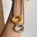 Unisex Autumn And Winter INS Gold Plated Titanium Steel Polished Circle Leather Rope Gold And Silver Necklace_ipsvogv.com