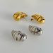 INS Fashionable Niche INS Retro Titanium Steel Hollow Silkworm Pupa Separation Earrings_ipsvogv.com