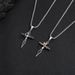 Cross Necklace With Ring, Titanium Steel, No Fading, Simple, Trendy, Hip Hop, Versatile, Autumn And Winter, Long Sweater Chain_ipsvogv.com