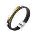 Fashion Ins Trend Classic Punk Style Stainless Steel Smooth Leather Multi-layer Woven Bracelet_ipsvogv.com