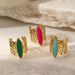Women’s Jewelry Set Fashion Retro Natural Stone Ring Female Versatile Simple High End Hand Jewelry Stainless Steel Gold Plated Open Ring_ipsvogv.com