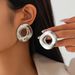 Jewelry With Simple Temperament, Hollowed Out Geometric Circles, Personalized Irregular Design, Niche Glossy Earrings_ipsvogv.com