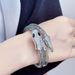 New Exaggerated Snake-Shaped Wrap Adjustable Alloy Inlaid With Rhinestones Niche Hip-Hop Punk Style Men's Bracelet_ipsvogv.com