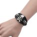 Punk Totem Little Elf Skull Ghost Head Men's Leather Jewelry Trendy PU Rock Bracelet_ipsvogv.com
