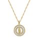 Fashion Gold Color Stainless Steel Chain Necklaces Clear Inlay Round Cross Virgin Mary Pendant Necklaces_ipsvogv.com